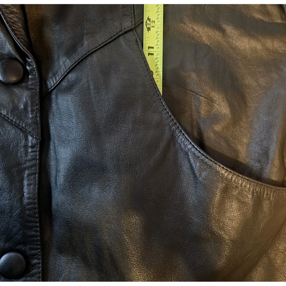 Wilsons Leather Trench Coat Black Duster Small Thinsulate Batwing Dolman Long - Picture 10 of 16